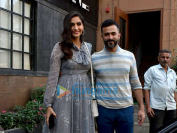 Sonam Kapoor Ahuja and Anand Ahuja snapped at his store in Bandra