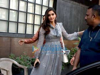 Sonam Kapoor Ahuja and Anand Ahuja snapped at his store in Bandra