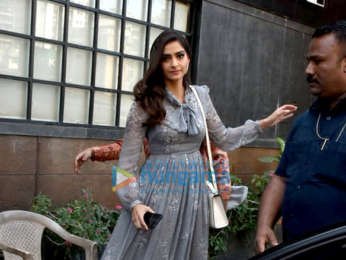 Sonam Kapoor Ahuja and Anand Ahuja snapped at his store in Bandra