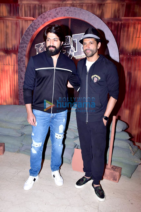 south actor yash and farhan akhtar grace the trailer launch of the film kgf 4