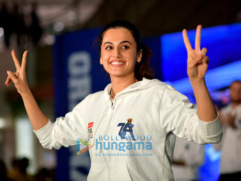 Taapsee Pannu snapped at the unveiling of the new jersey of her badminton team Pune7Aces