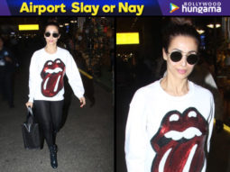 Airport Slay or Nay: Malaika Arora in an INR 19,500/- Madeworn sweatshirt and carrying a Fendi tote bag