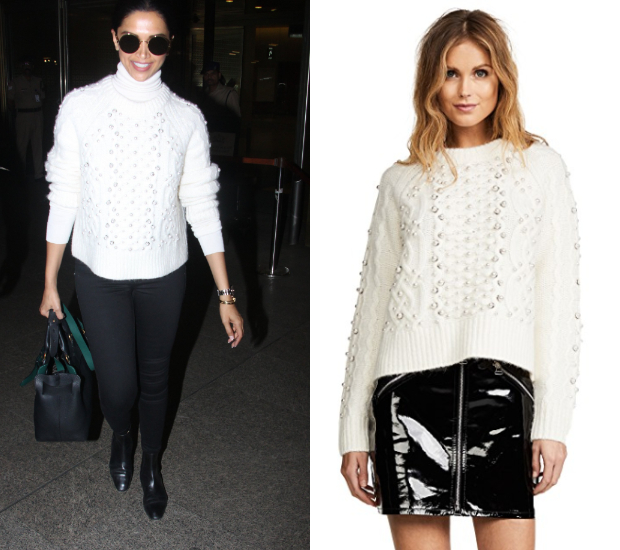 Deepika Padukone monochrome airport style (1)