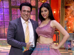 Govinda and Mishika Chourasia snapped promoting their film Rangeela Raja