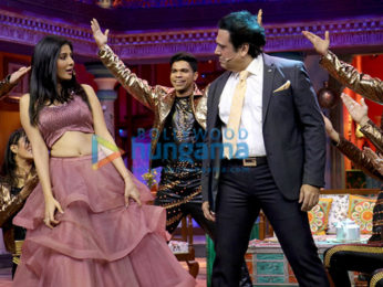 Govinda and Mishika Chourasia snapped promoting their film Rangeela Raja