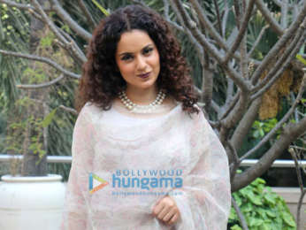 Kangana Ranaut snapped during interviews of Manikarnika - The Queen Of Jhansi at Novotel, Juhu