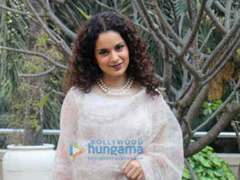 Kangana Ranaut snapped during interviews of Manikarnika - The Queen Of Jhansi at Novotel, Juhu