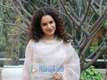 Kangana Ranaut snapped during interviews of Manikarnika - The Queen Of Jhansi at Novotel, Juhu