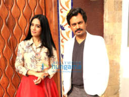Nawazuddin Siddiqui and Amrita Arora snapped during media interactions for the film Thackeray at Sun n Sand Hotel in Juhu