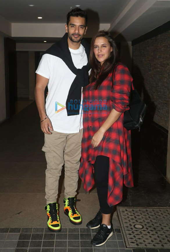 Neha Dhupia and Angad Bedi snapped at Rannvijay Singh’s residence in Khar Neha Dhupia and Angad Bedi snapped at Rannvijay Singh’s residence in Khar