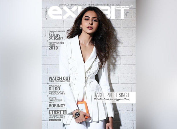 Rakul Preet Singh stuns in white as cover girl for Exhibit magazine this month! Rakul Preet Singh stuns in white as cover girl for Exhibit magazine this month!