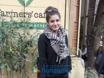 Raveena Tandon snapped at Farmers’ Cafe in Bandra