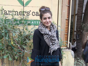 Raveena Tandon snapped at Farmers’ Cafe in Bandra