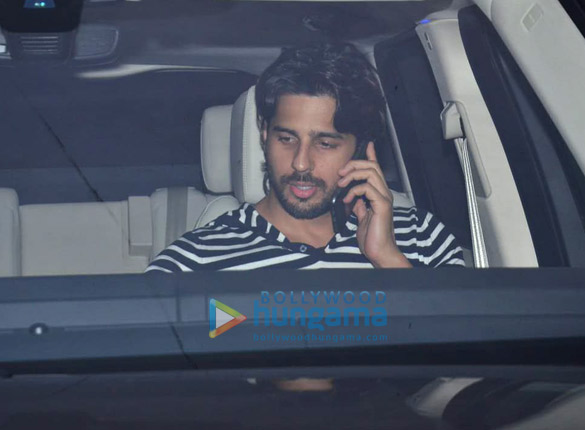 sidharth malhotra and ayan mukerji spotted at karan johars house 3