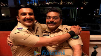 on the sets of the movie Simmba