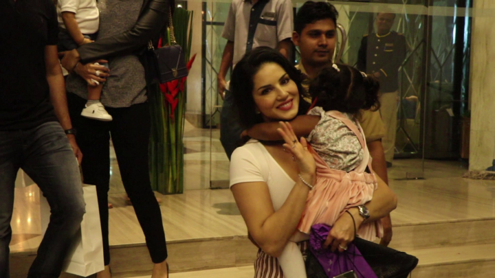 SPOTTED: Sunny Leone with Daughter at Hotel Sea Princess