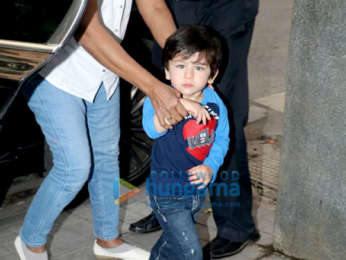 Taimur Ali Khan snapped at Soha Ali Khan's residence in Bandra