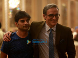 on the sets of the movie The Accidental Prime Minister