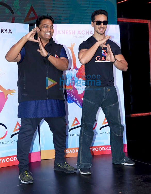 Tiger Shroff and Ganesh Acharya snapped at the launch of Ganesh Acharya Dance Academy at Ratnagiri Hotel, Dindoshi, Goregaon East