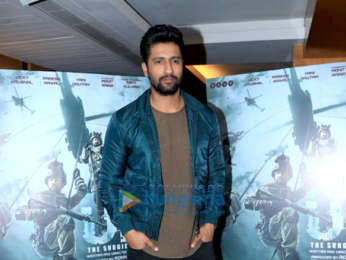 Vicky Kaushal, Yami Gautam and Paresh Rawal snapped promoting Uri in Juhu