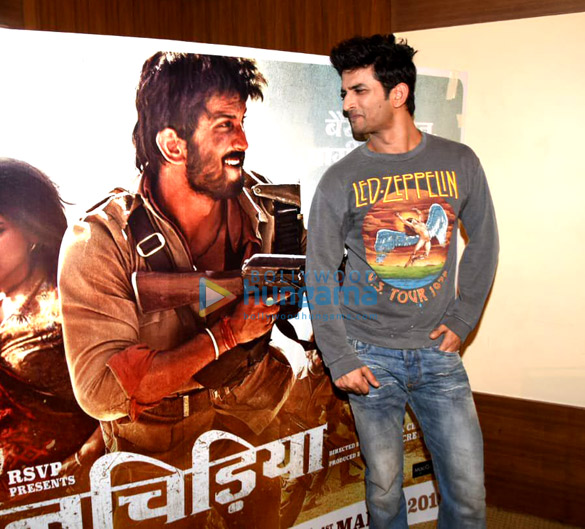 bhumi pednekar and sushant singh rajput snapped during media interactions for their film sonchiriya 6
