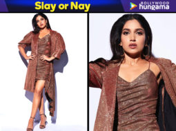 Slay or Nay: Bhumi Pednekar in Aniket Satam and INR 12,990/- Schutz stilettos for Sonchiriya promotions