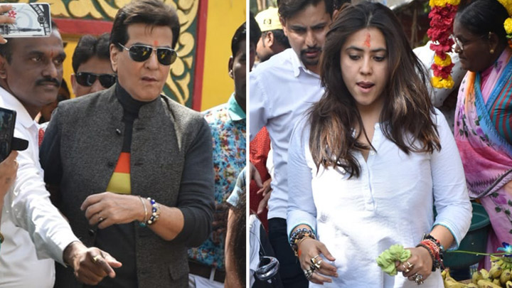 Ekta Kapoor and Jeetendra SPOTTED at Juhu Temple