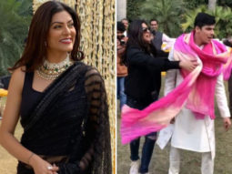 Sushmita Sen stuns in a black saree at a wedding with boyfriend Rohman Shawl, dances to her hit track ‘Chunari Chunari’