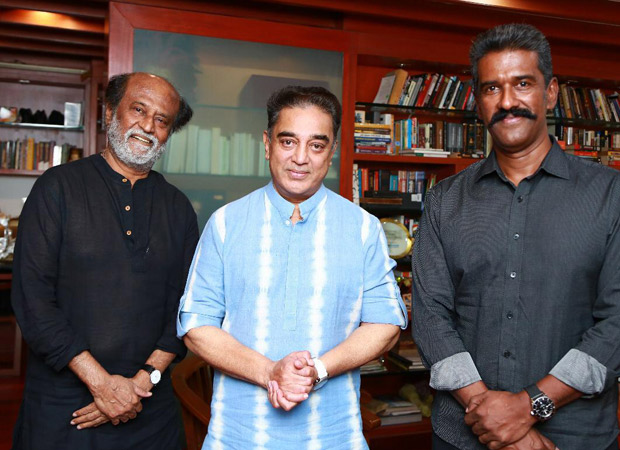 Rajinikanth and Kamal Haasan hug it out in this picture and it makes us wish if they would collaborate soon! 