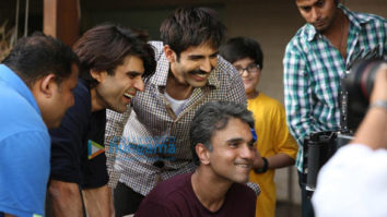 on the sets of the movie Pati Patni Aur Woh