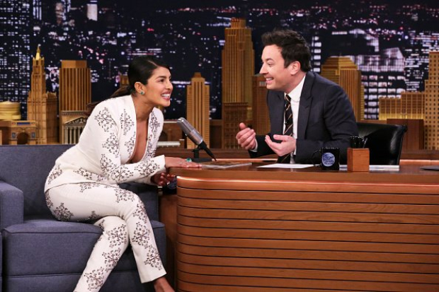 Priyanka Chopra reveals who took the COZY photo of her and husband Nick Jonas during Superbowl on Jimmy Fallon's The Tonight Show 