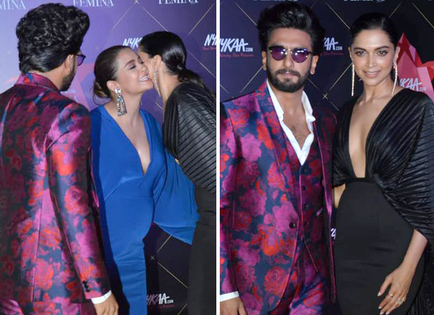 Ranveer Singh and Deepika Padukone share a WARM moment with the mommy-to-be Surveen Chawla at Femina Awards! 