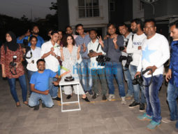 Sanya Malhotra snapped celebrating her birthday with the media
