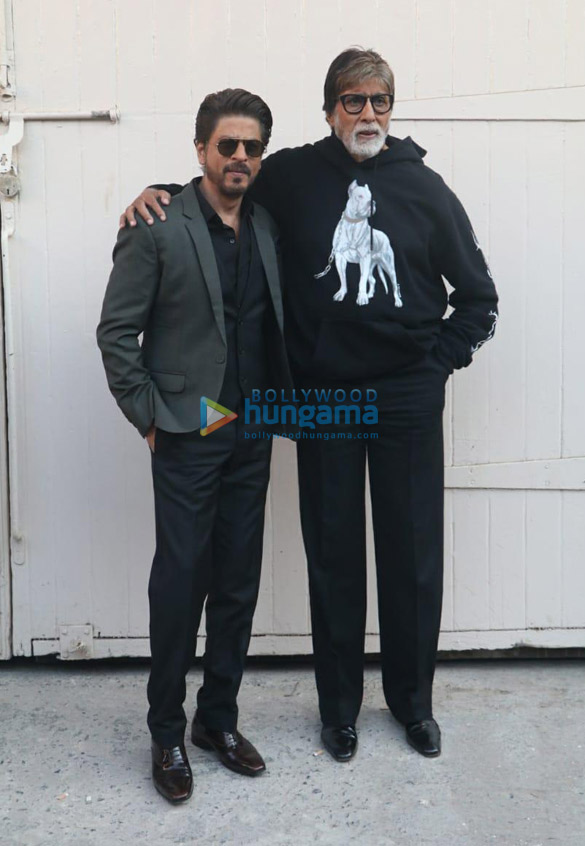 shah rukh khan amitabh bachchan and taapsee pannu snapped during badla promotions at mehboob studio 2