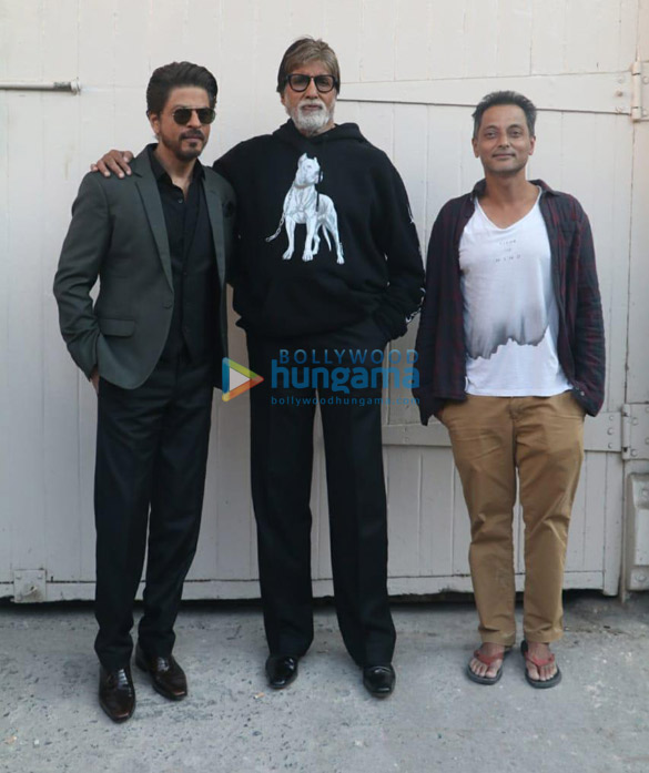 shah rukh khan amitabh bachchan and taapsee pannu snapped during badla promotions at mehboob studio 3