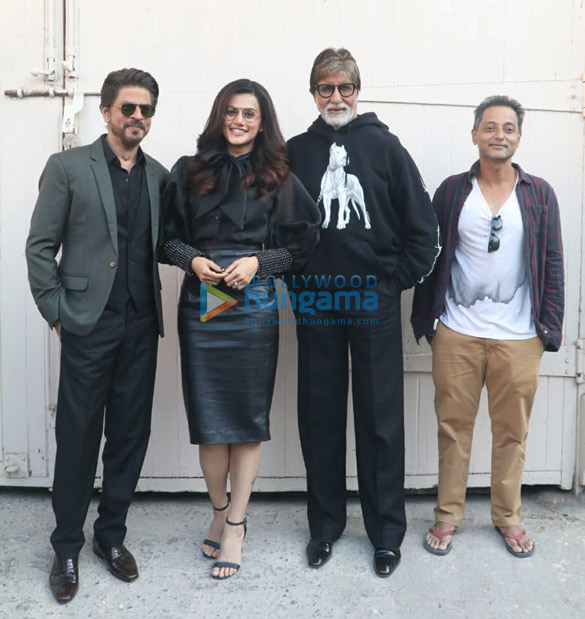 shah rukh khan amitabh bachchan and taapsee pannu snapped during badla promotions at mehboob studio 5