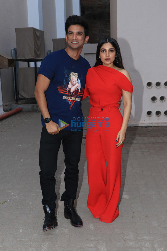 sushant singh rajput and bhumi pednekar snapped during sonchiriya interviews at mehboob studios 5