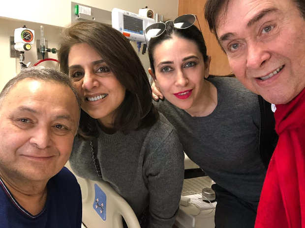 Karisma Kapoor and Randhir Kapoor pay a surprise visit to Rishi Kapoor and Neetu Kapoor in New York Karisma Kapoor and Randhir Kapoor pay a surprise visit to Rishi Kapoor and Neetu Kapoor in New York