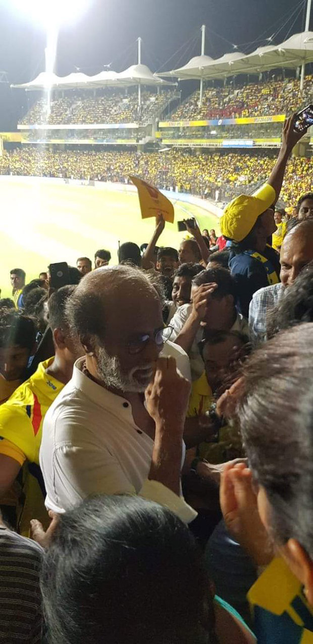 Rajinikanth comes to support Chennai Super Kings at IPL 2019 and fans go crazy to see their Thalaiva at the stadium