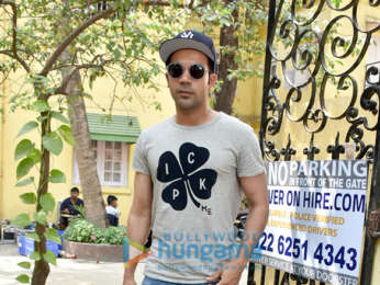 Rajkummar Rao and Amyra Dastur spotted during an ad shoot in Bandra