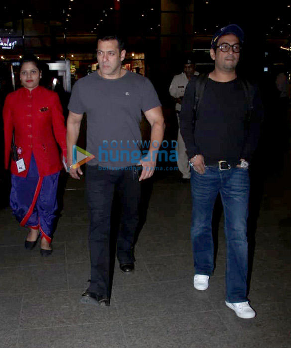 Salman Khan and Huma Qureshi snapped at the airport Salman Khan and Huma Qureshi snapped at the airport