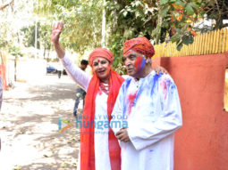 Shabana Azmi, Javed Akhtar, Farhan Akhtar and others snapped during Holi 2019 celebration in Juhu