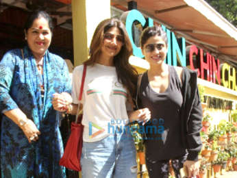 Shilpa Shetty snapped with her family at Chin Chin Chu restaurant in Juhu