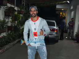 Varun Dhawan, Nikhil Dwivedi and Angad Bedi grace the special screening of the film ‘Kesari’ at Sunny Super Sound in Juhu Varun Dhawan, Nikhil Dwivedi and Angad Bedi grace the special screening of the film ‘Kesari’ at Sunny Super Sound in Juhu