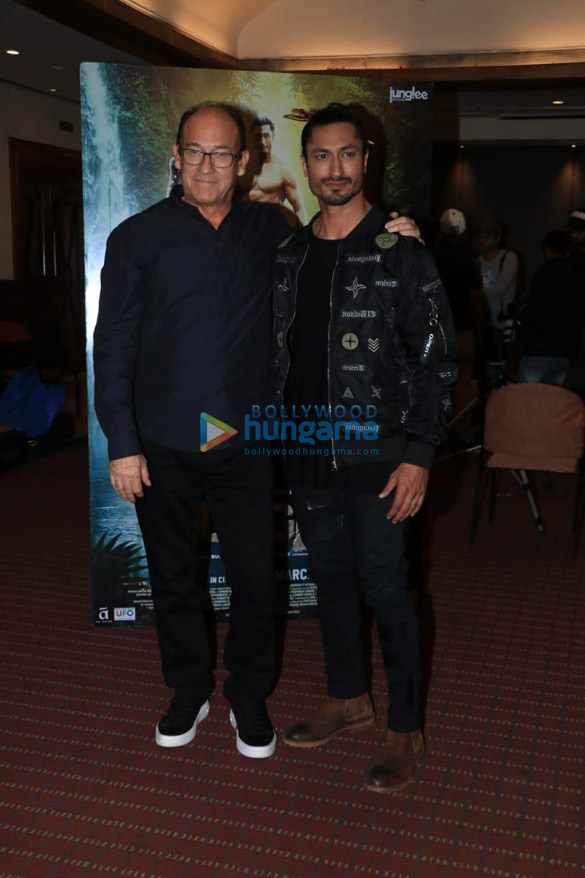 vidyut jammwal and hollywood director chuck russell snapped at raheja classique club andheri west while promoting junglee 2