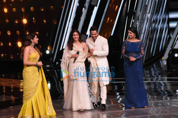 alia bhatt and varun dhawan snapped on the sets of voice of india 8