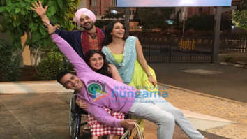 on the sets of the movie Good News