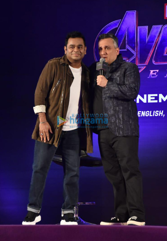 joe russo and ar rahman launch the marvel theme at the avengers endgame event 2
