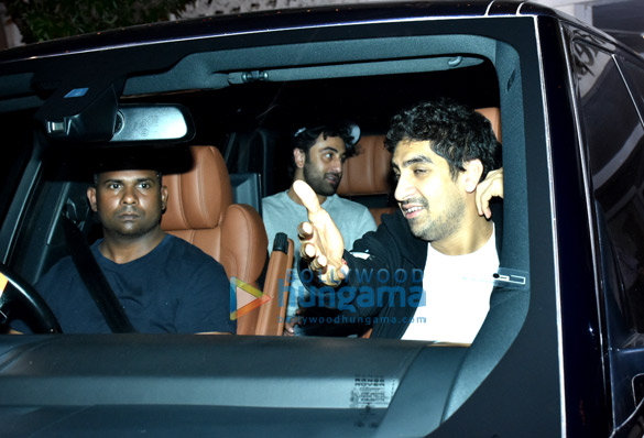 ranbir kapoor alia bhatt and ayan mukerji spotted at karan johars house 5
