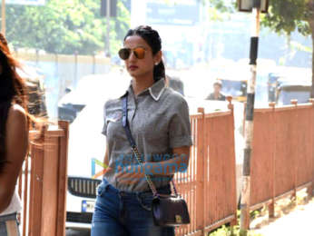 Sonal Chauhan snapped outside Skyfire producer Shabina Khan's office